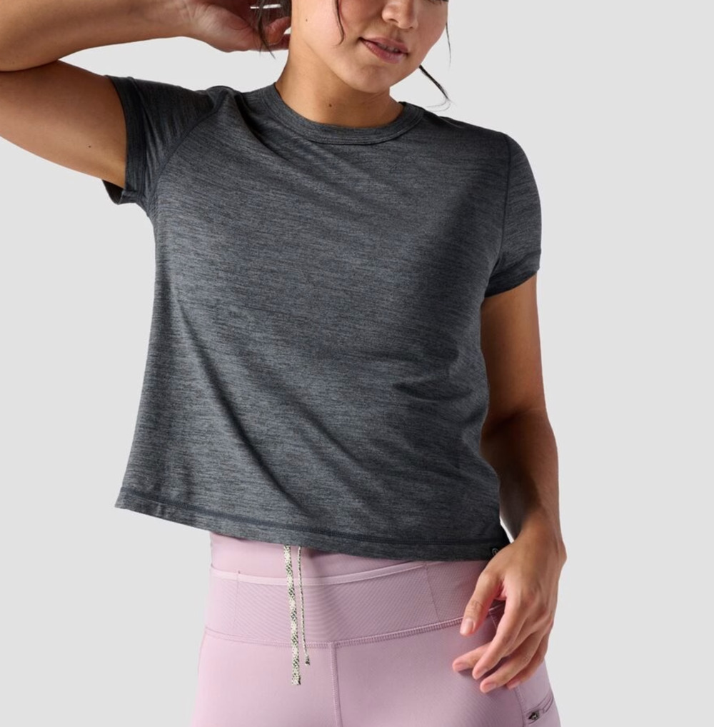 Backcountry Destination Crew Top Womens Small Charcoal Gray Lightweight Hiking
